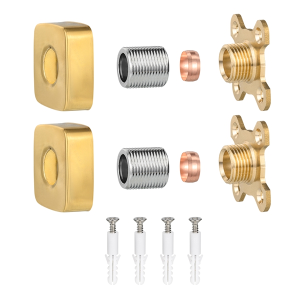 Placa de grifo de ducha cuadrada dorada