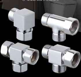 Conector de 3 vías G1/2 de latón macizo, accesorio de tubería de rosca macho hembra de 1 entrada y 2 salidas