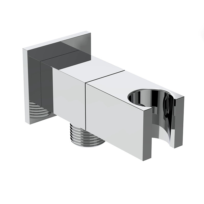 Válvula de ángulo cuadrado de latón macizo engrosado con soporte de ducha, válvula de cierre recta de 1/2